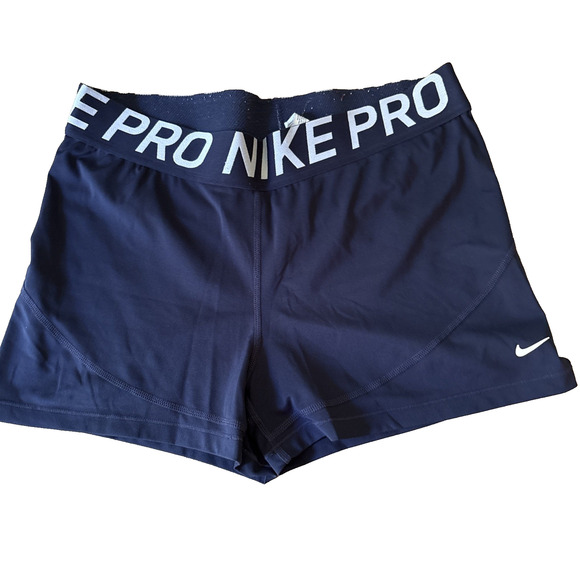 Nike Pro Women’s Navy Bike Shorts 3” Inseam XXL Compression Athletic - Picture 1 of 5